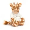 Bashful Giraffe With Personalised Cream Jumper -Stuffed Toys JUMPCBAS3GN