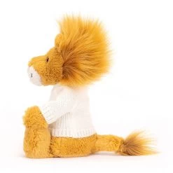 Bashful Lion With Personalised Cream Jumper -Stuffed Toys JUMPCBAS3LION 2