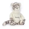 Bashful Snow Tiger With Personalised Cream Jumper 1 Bashful Snow Tiger With Personalised Cream Jumper -Stuffed Toys JUMPCBAS3SNT