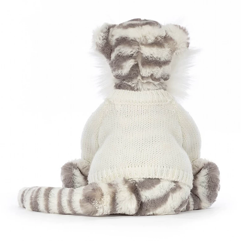 Bashful Snow Tiger With Personalised Cream Jumper 6 Bashful Snow Tiger With Personalised Cream Jumper - Image 4