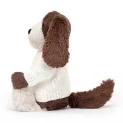 Bashful Fudge Puppy With Personalised Cream Jumper -Stuffed Toys JUMPCBAS3SPAN 2