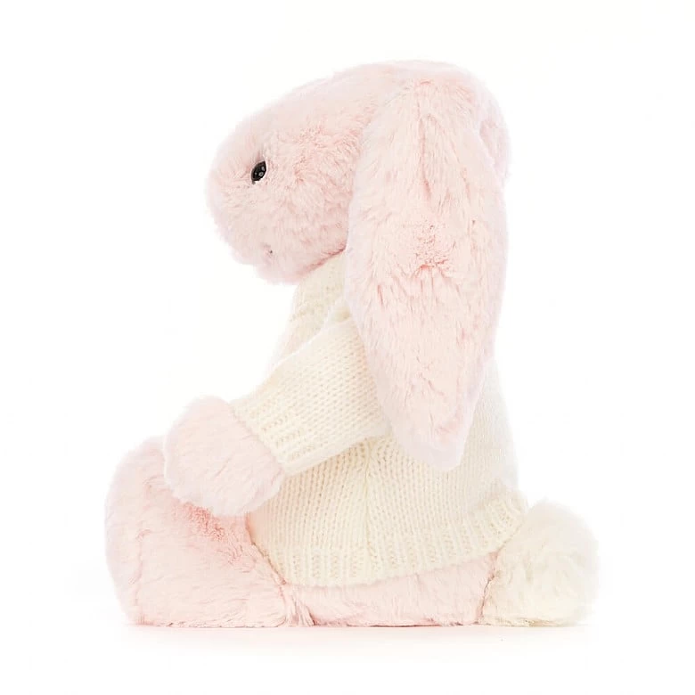 Bashful Pink Bunny With Personalised Cream Jumper 5 Bashful Pink Bunny With Personalised Cream Jumper - Image 3