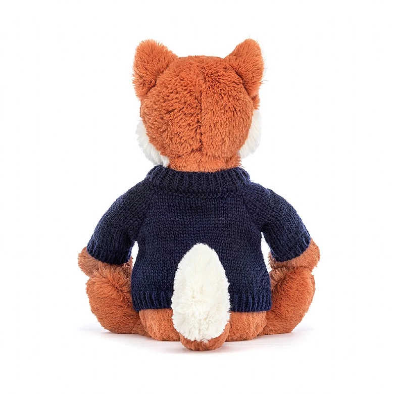 Bashful Fox Cub With Personalised Navy Jumper 5 Bashful Fox Cub With Personalised Navy Jumper - Image 3
