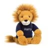 Bashful Lion With Personalised Navy Jumper 2 Bashful Lion With Personalised Navy Jumper -Stuffed Toys JUMPNBAS3LION