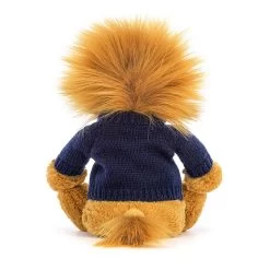 Bashful Lion With Personalised Navy Jumper -Stuffed Toys JUMPNBAS3LION 2