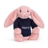 Bashful Petal Bunny With Personalised Navy Jumper -Stuffed Toys JUMPNBAS3PET