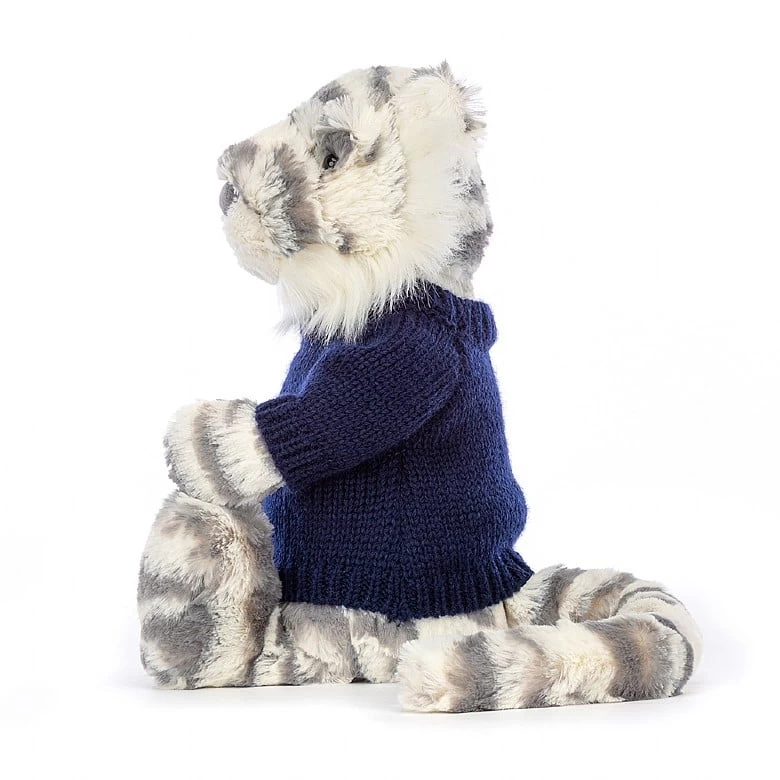 Bashful Snow Tiger With Personalised Navy Jumper 4 Bashful Snow Tiger With Personalised Navy Jumper - Image 2