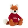 Bashful Fox Cub With Personalised Red Jumper