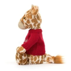 Bashful Giraffe With Personalised Red Jumper 9 Bashful Giraffe With Personalised Red Jumper -Stuffed Toys JUMPRBAS3GN 2