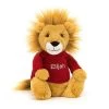 Bashful Lion With Personalised Red Jumper 2 Bashful Lion With Personalised Red Jumper -Stuffed Toys JUMPRBAS3LION