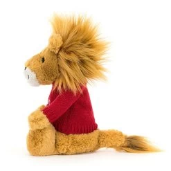 Bashful Lion With Personalised Red Jumper -Stuffed Toys JUMPRBAS3LION 2
