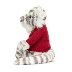 Bashful Snow Tiger With Personalised Red Jumper 9 Bashful Snow Tiger With Personalised Red Jumper -Stuffed Toys JUMPRBAS3SNT 2
