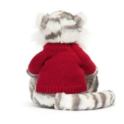 Bashful Snow Tiger With Personalised Red Jumper 10 Bashful Snow Tiger With Personalised Red Jumper -Stuffed Toys JUMPRBAS3SNT 3