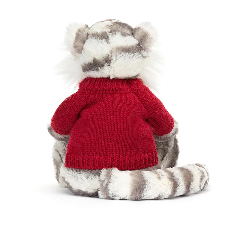 Bashful Snow Tiger With Personalised Red Jumper 6 Bashful Snow Tiger With Personalised Red Jumper - Image 4