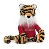 Bashful Tiger With Personalised Red Jumper 1 Bashful Tiger With Personalised Red Jumper -Stuffed Toys JUMPRBAS3TIG