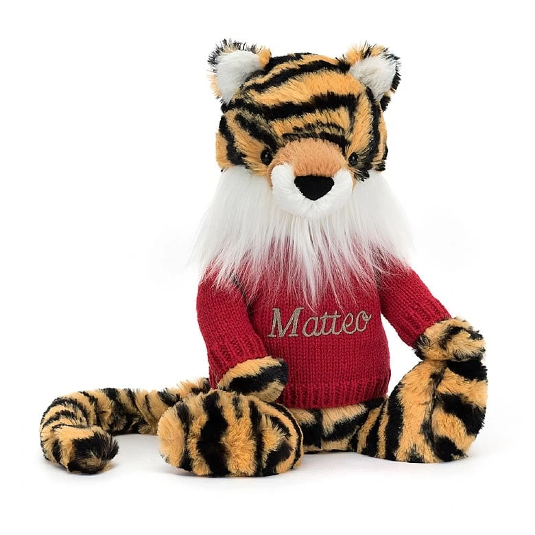 Bashful Tiger With Personalised Red Jumper 3 Bashful Tiger With Personalised Red Jumper