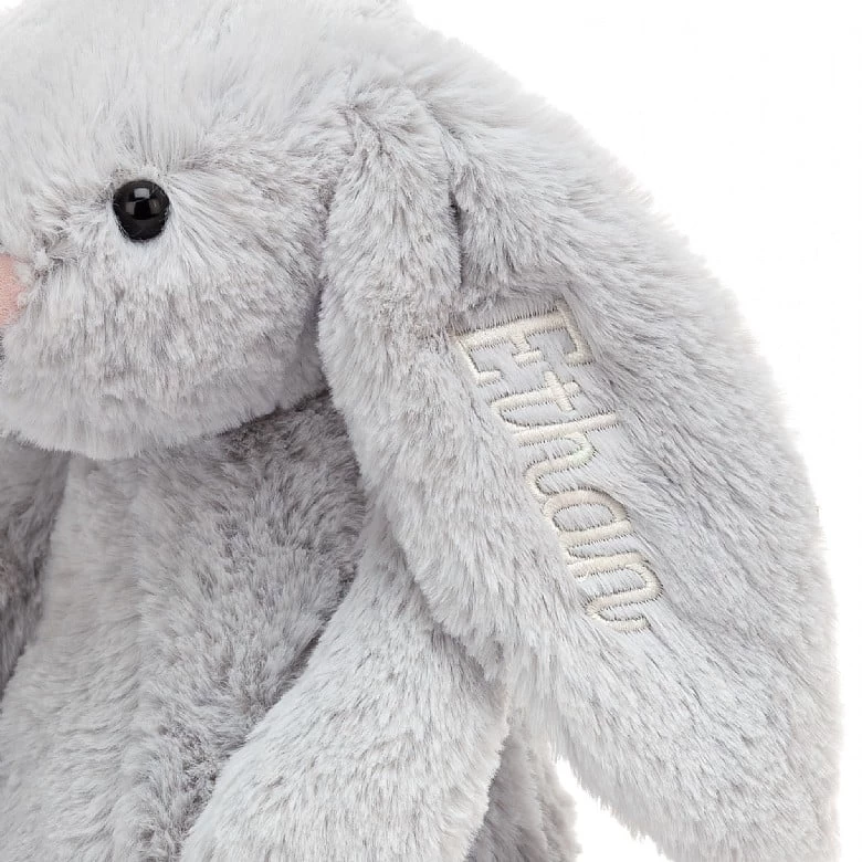 Personalised Bashful Silver Bunny Medium 5 Personalised Bashful Silver Bunny Medium - Image 3
